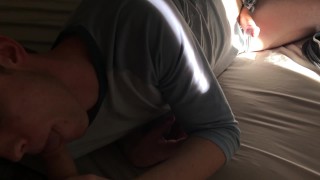 Blowing my Hung Roommate and Swallowing his Load